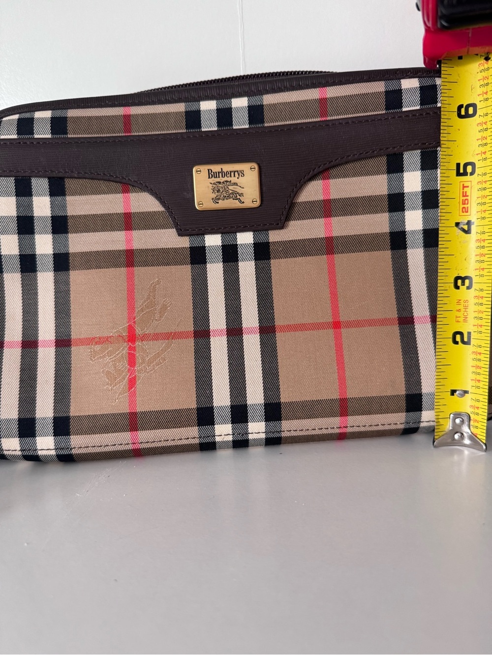 Burberrys Vintage Authentic Nova Check Canvas Clutch with COA- EUC - Picture 11 of 11